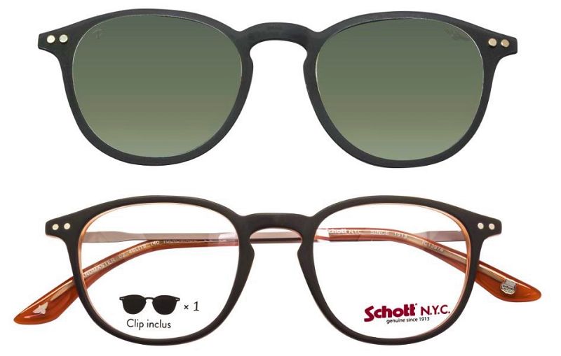 Lunettes de vue Schott Grandmaster 02 46 19 clip solaire aimante Lunette optic